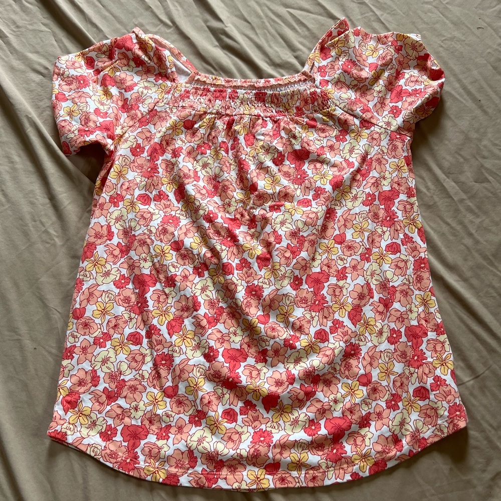 Lands' End Floral Blouse - Red and Yellow